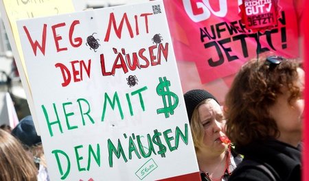 Am Mittwoch protestierten Beschäftigte im Sozial- und Erziehungs...