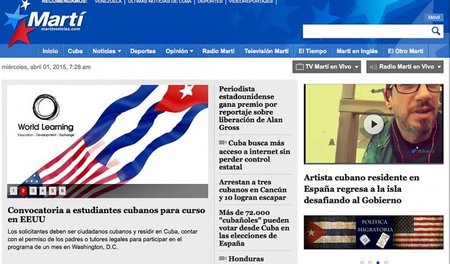 Die Startseite von Radio und TV Martí im Internet: Propaganda un...