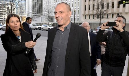 Der griechische Finanzminister Gianis Varoufakis bei informellen...