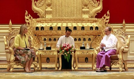 Die niederländische Königin Máxima, ein UN-Vertreter und Myanmar... Die niederländische Königin Máxima, ein UN-Vertreter und Myanmar...