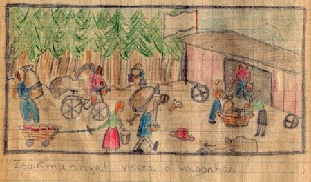 Eine Seite aus dem »Bilder-Tagebuch« von Zsuzsa Merényi, die mit...
