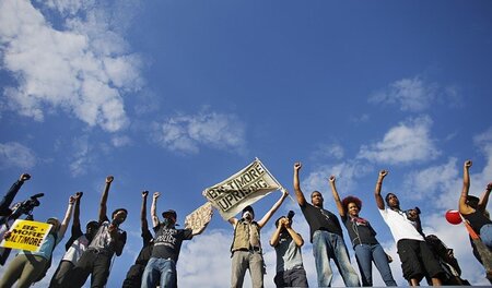 Protest in Baltimore: Demonstranten stehen auf einer U-Bahn-Stat...