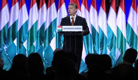 Viktor Orbán bei seiner jährlichen Rede zur Lage der Nation (Bud...