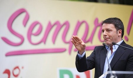 »Immer«, steht auf dem PD-Plakat am 3. Mai in Bologna. »Immer«, ...