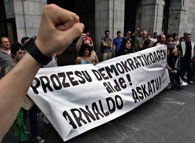 Demonstration für die Freilassung Arnaldo Otegis in dessen Heima...