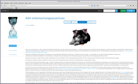 Homepage von Wikileaks mit den Dokumenten des NSU-Untersuchungss...