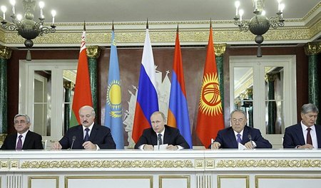 Fünf Staatsmänner der Eurasischen Union: Armeniens Präsident Ser...