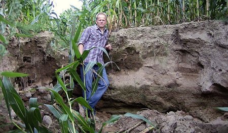 Harmloser Regen, großer Erosionsschaden: 2007 im Maisfeld der Pr...