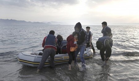 Insel Kos, 8. Mai: Afghanische Flüchtlinge gehen an Land. Im ers...