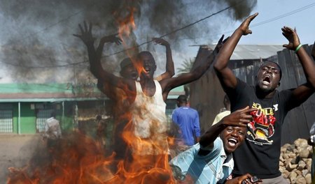 Unterstützer von Niyombaré am Donnerstag in Bujumbura