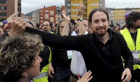 Podemos-Generalsekretär Pablo Iglesias am vergangenen Sonntag be...