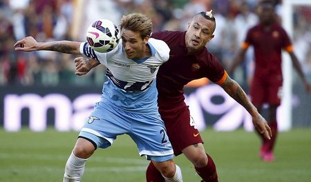 Ein Argentinier in Rom: Lucas Biglia (Lazio, links) am Montag im...
