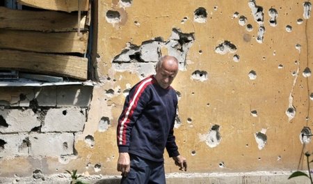 Beschädigte und zerstörte Häuser: Die Folgen des Krieges sind in...