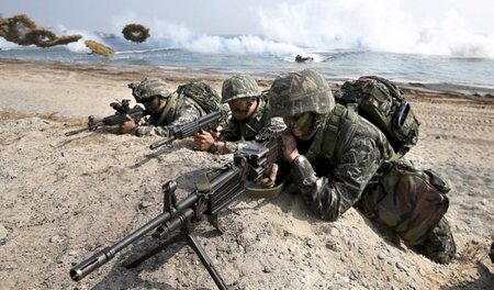 Gemeinsames Landungsmanöver von südkoreanischen und US-amerikani...