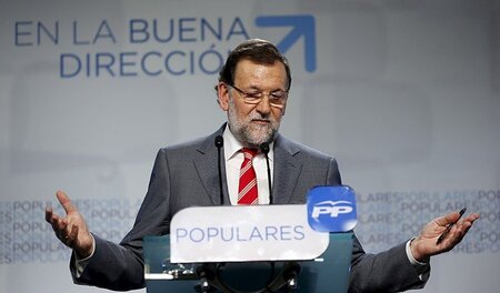 Spaniens Ministerpräsident Mariano Rajoy am Montag abend in der ...