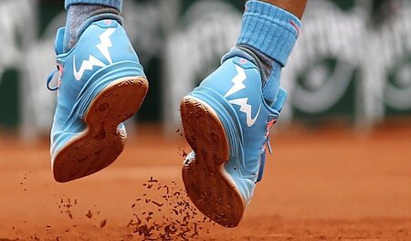 Auf schwerem, matschigen Platz: Rafael Nadal am Dienstag
