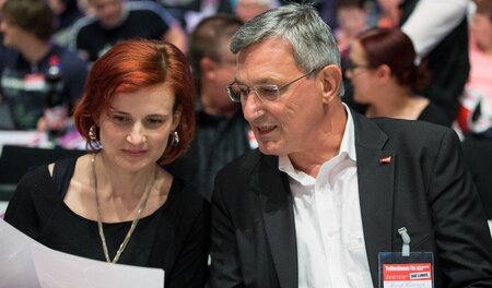 Linke-Vorsitzende Katja Kipping und Bernd Riexinger