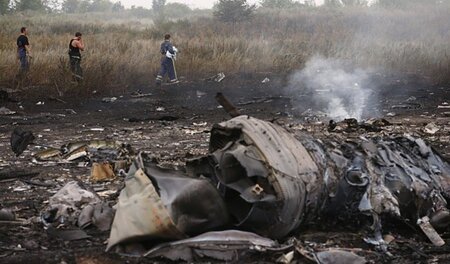 Trümmer der MH-17 in der Ostukraine (17. Juli 2014)
