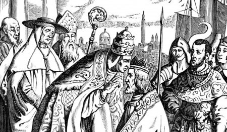 Friedrich I. kniete nach Kämpfen vor dem Feind jeden Fortschritt...