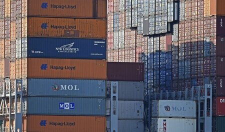 Container im Hamburger Hafen: Die deutsche Exportwirtschaft konn...