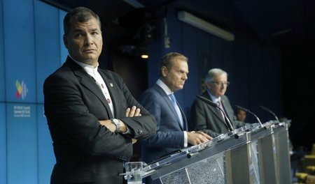 Ecuadors Präsident Rafael Correa hatte den EU-Vertretern am Mitt...