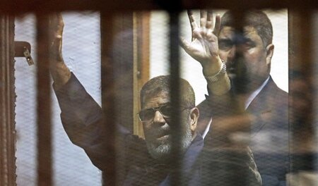 Mursi am Dienstag im Gerichtssaal