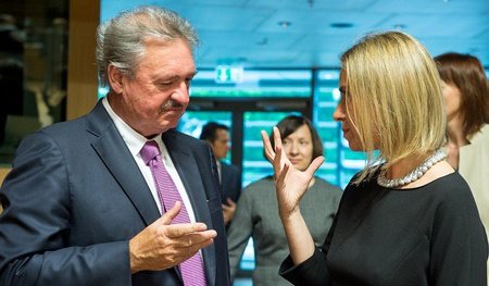Die EU-Außenbeauftragte Federica Mogherini am Montag mit Luxembu...