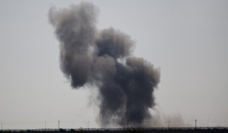 Explosion während der schweren Gefechte im Nordsinai am Mittwoch