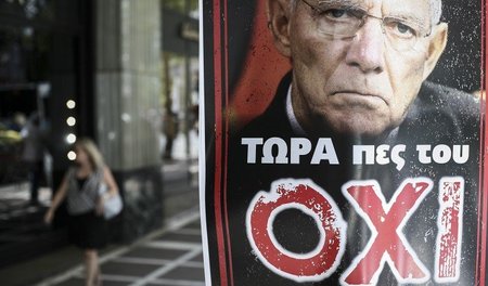 Unpopulärer Werbeträger für das Nein: der deutsche Finanzministe...