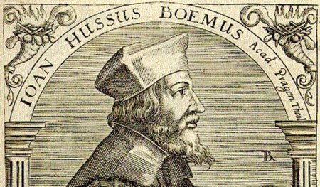Der böhmische Reformator Jan Hus (geboren um 1369; ermordet am 6...