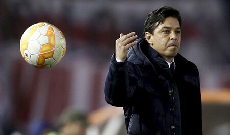 Marcelo Gallardo, Trainer von River Plate, beim Halbfinalspiel g... Marcelo Gallardo, Trainer von River Plate, beim Halbfinalspiel g...