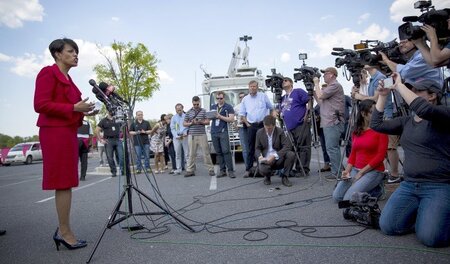 Baltimores Bürgermeisterin Stephanie Rawlings-Blake berichtete P...