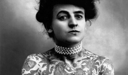 Unbekannte mit Tattoos von Maud Stevens Wagner (USA, 1877-1961)
