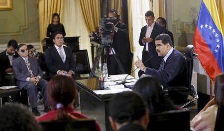 Venezuelas Präsident Nicolás Maduro am Montag in Caracas Venezuelas Präsident Nicolás Maduro am Montag in Caracas