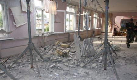 In Schutt und Asche geschossen: Die Schule Nr. 14 in Gorliwka