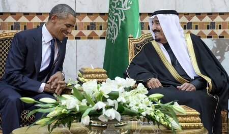 US-Präsident Obama und der saudische König Salman (Riad, 27. Jan...