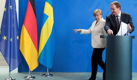 Angela Merkel (links) und der schwedische Ministerpräsident Stef... Angela Merkel (links) und der schwedische Ministerpräsident Stef...