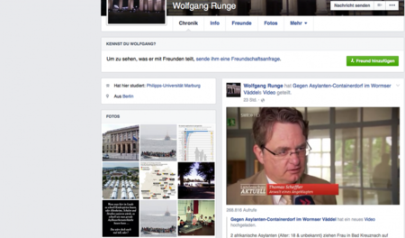 Screenshot der Facebookseite von Wolfgang Runge Screenshot der Facebookseite von Wolfgang Runge