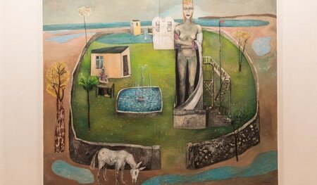 Pause, 2010, Öl auf Hartfaser, 200 X 244 Zentimeter (Diptychon)
