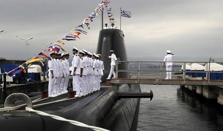 Ein U-Boot von den Thyssen-Krupp-Marine-Systems für Griechenland...