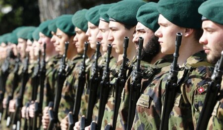 In der Sinnkrise: Schweizer Soldaten beim Staatsbesuch des deuts... In der Sinnkrise: Schweizer Soldaten beim Staatsbesuch des deuts...