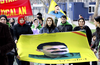 Solidaritätsbekundung für PKK-Chef Öcalan. Stuttgart, 3. März 20...