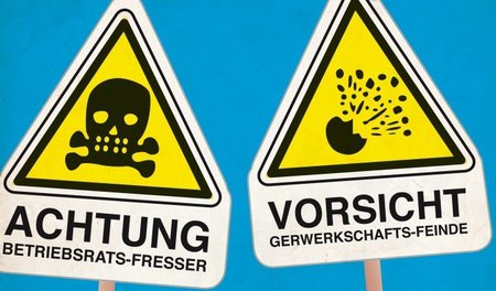 Erst erkannt, dann verscheucht: Gewerkschaftsgegner mussten ihre... Erst erkannt, dann verscheucht: Gewerkschaftsgegner mussten ihre...
