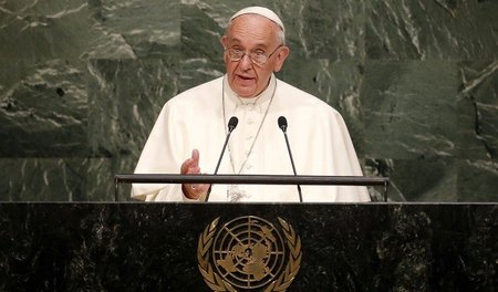 Papst Franziskus am Freitag vor der UNO in New York