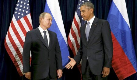 Der russische Präsident Wladimir Putin und sein US-Amtskollege B... Der russische Präsident Wladimir Putin und sein US-Amtskollege B...