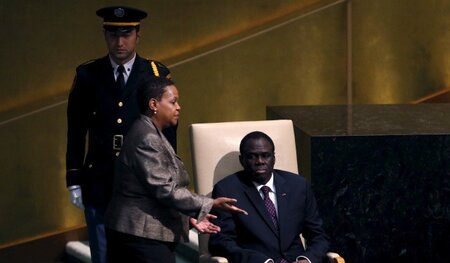 Burkina Fasos Übergangspräsident Michel Kafando am Freitag bei d... Burkina Fasos Übergangspräsident Michel Kafando am Freitag bei d...