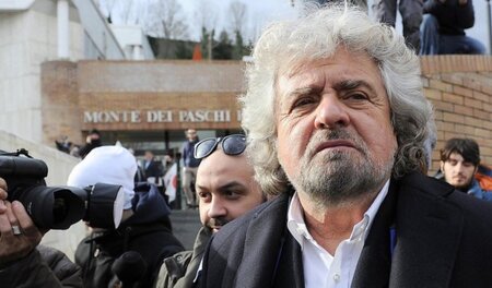 Beppe Grillo, Gründer der italienischen »Bewegung fünf Sterne« Beppe Grillo, Gründer der italienischen »Bewegung fünf Sterne«