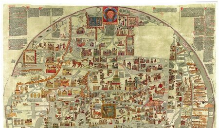 Stadt von oben: Eine Nachbildung der »Ebstorfer Weltkarte«, der ... Stadt von oben: Eine Nachbildung der »Ebstorfer Weltkarte«, der ...