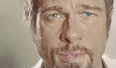 Aggressionen los werden: Krüger malt Brad Pitt Aggressionen los werden: Krüger malt Brad Pitt