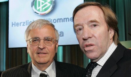 2005 zusammen in Köln: Theo Zwanziger (l) und Günter Netzer 2005 zusammen in Köln: Theo Zwanziger (l) und Günter Netzer